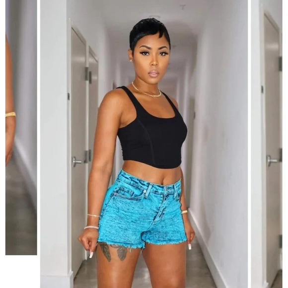 Womens Turquoise Shorts - Size Large - MuurSwag - NWT - Picture 2 of 15